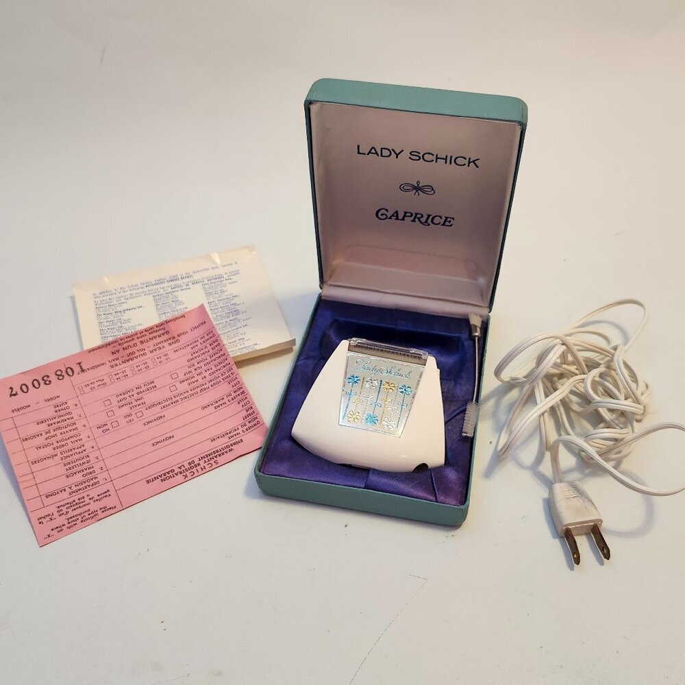 Vintage 60's Lady SCHICK Caprice Electric Shaver Razor Model 108 With Case Works
